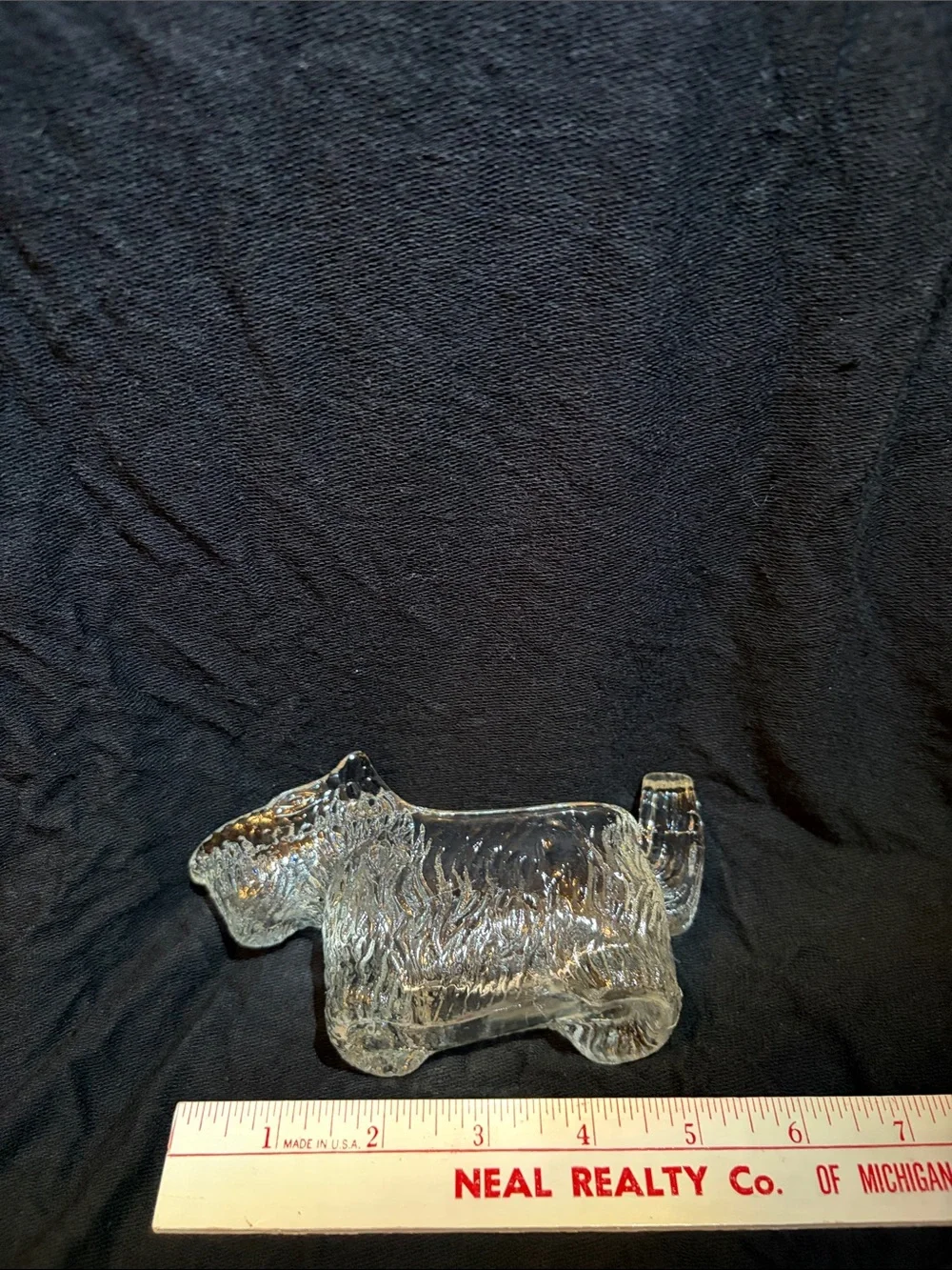 LE Smith Scottie Dog Clear Glass Creamer vintage